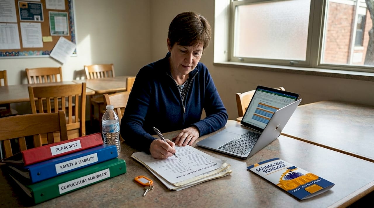 1776346929209_teacher-checking-school-trip-planning-list-1 teacher checking school trip planning list