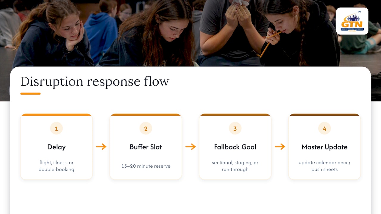 tour disruption response workflow